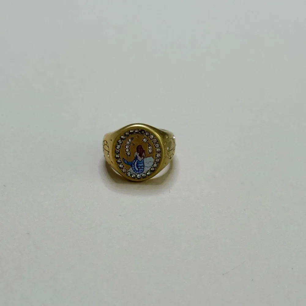 Gold Zodiac Ring with Crystals #1791